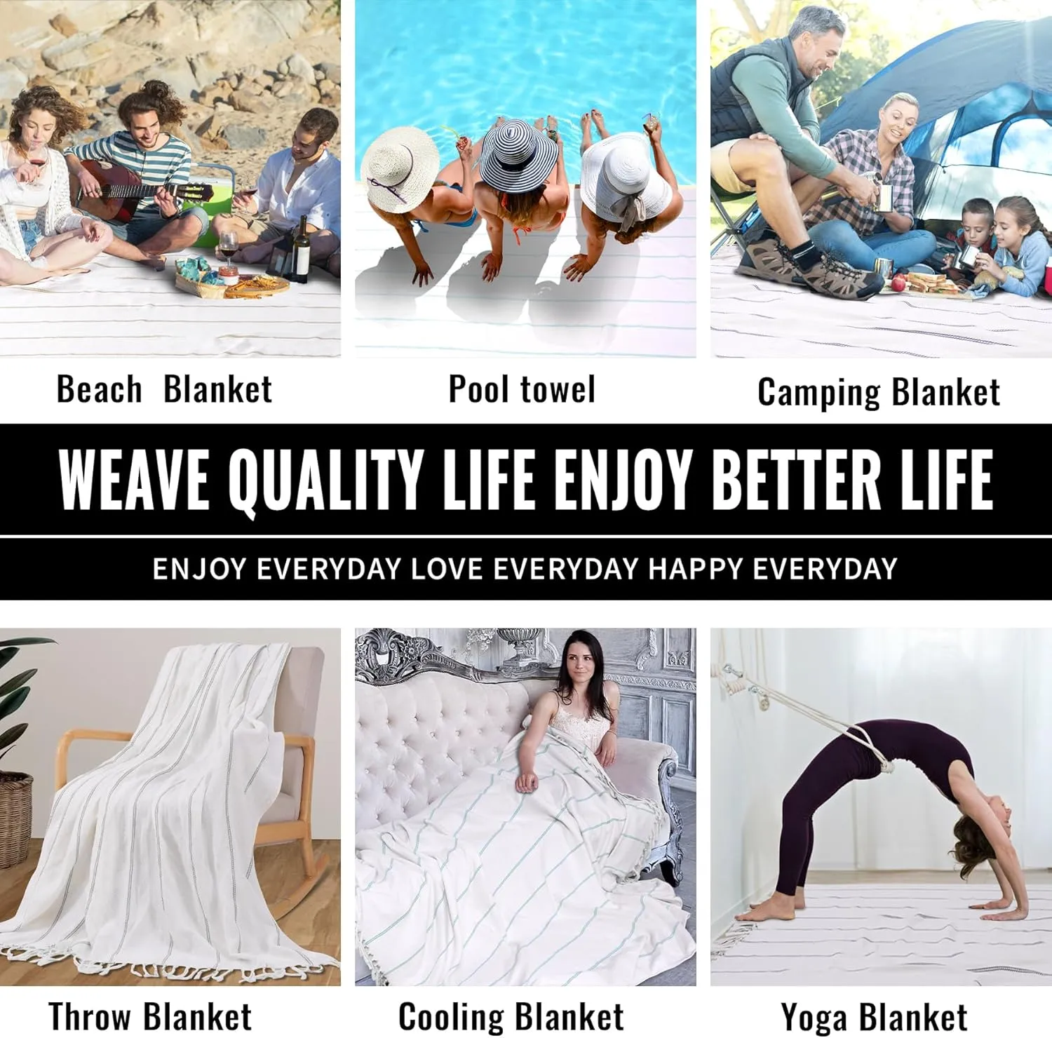 Giant Cotton Turkish Beach Towel Picnic Blanket Resistant Sand Quick Dry Lightweight Oversized Sandproof Cloud Hawaii Honeymoon Must Haves Travel Essentials Spa Accessories Women Summer Vacation Item