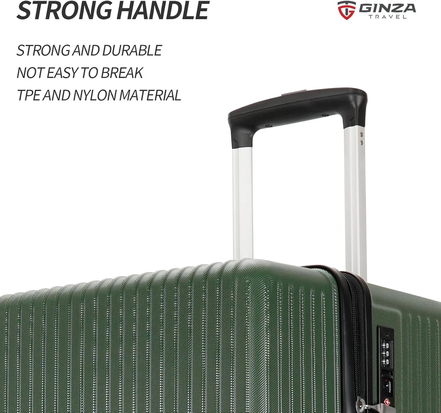 GinzaTravel Trunk Luggage, 28 Inch Luggage with Spinner Wheels, Scratch resistant texture Lightweight PC material with TSA Lock (Dark Green)