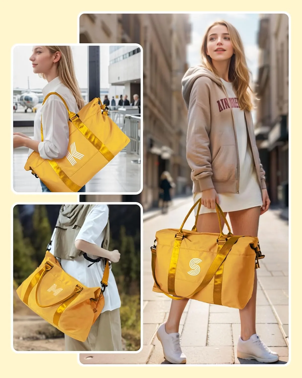 Girls Overnight Bag, Birthday Gift for Girls Age 8 9 10 11 12 13 14, Initial Travel Bag, Kids Sports Bag, Personalized Weekender Bag, Overnight Bag Gift for Her Teacher Gifts Ideas (Letter K)