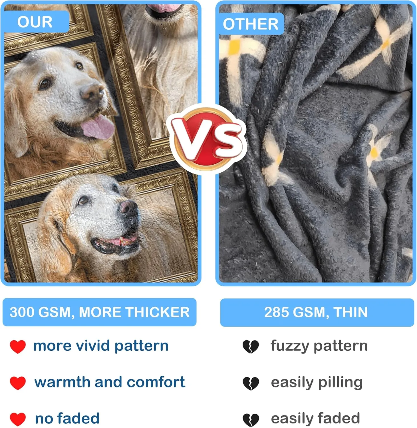 Golden Retriever Blanket for Kids Soft Throw Blanket for Couch Bed Sofa, Cozy Fleece Blankets and Throws Warm Flannel Travel Blanket for Boys Girls, Golden Retriever Gifts for Baby, 40" x 50"