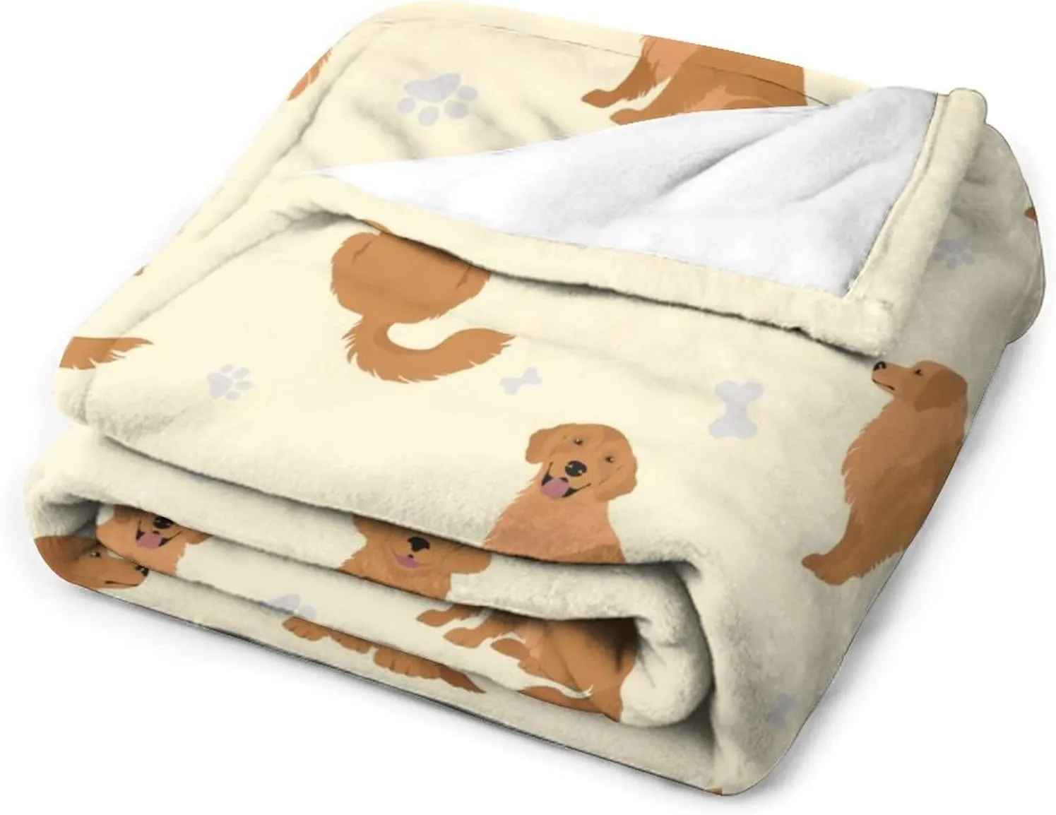 Golden Retriever Blanket Gifts, 60"x80" Dog Pattern Flannel Fleece Throw Blanket Soft, Lightweight, Comfortable, Warm Golden Retriever Themed Blanket for Humans Adults Kids
