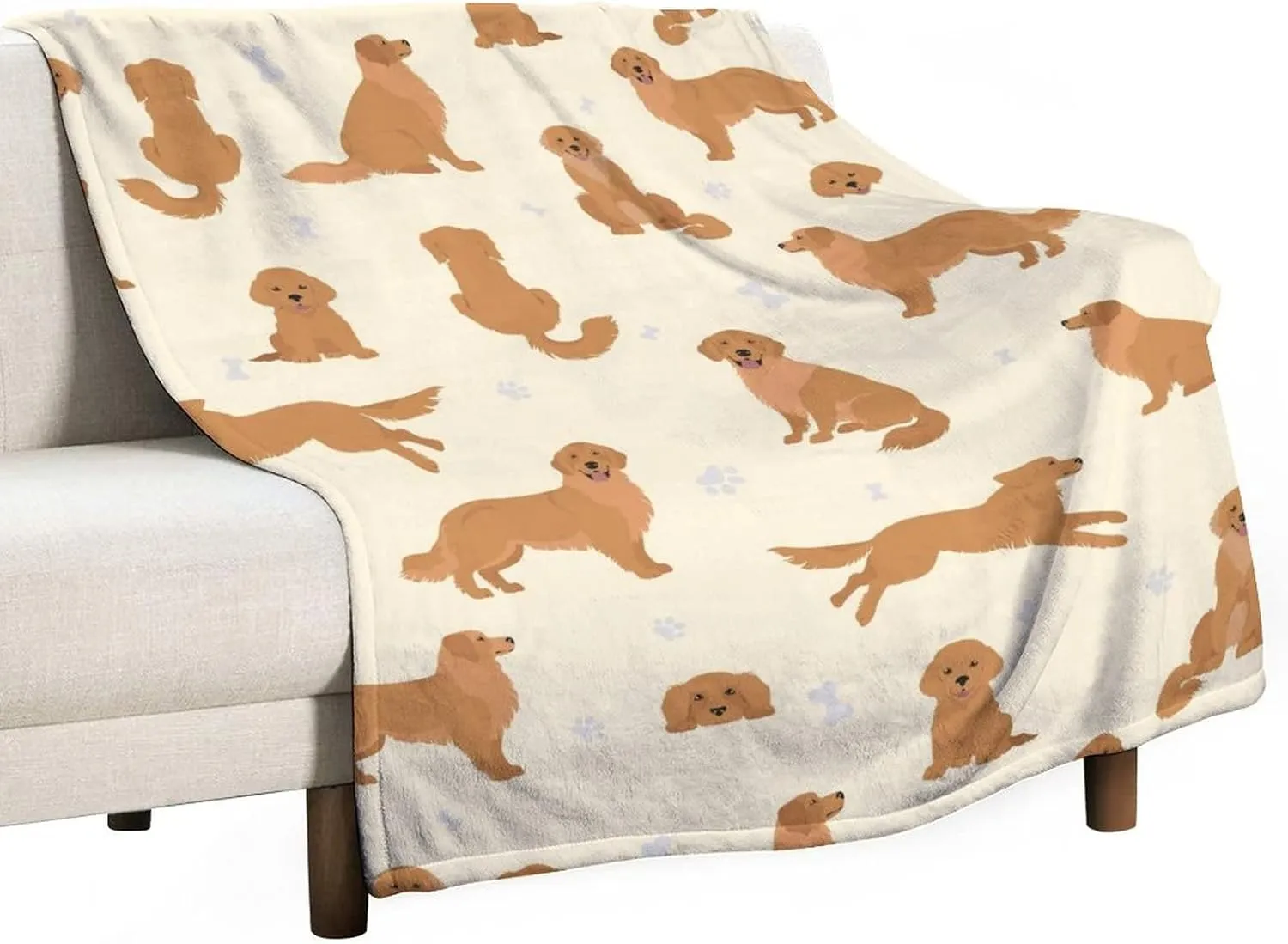 Golden Retriever Blanket Gifts, 60"x80" Dog Pattern Flannel Fleece Throw Blanket Soft, Lightweight, Comfortable, Warm Golden Retriever Themed Blanket for Humans Adults Kids