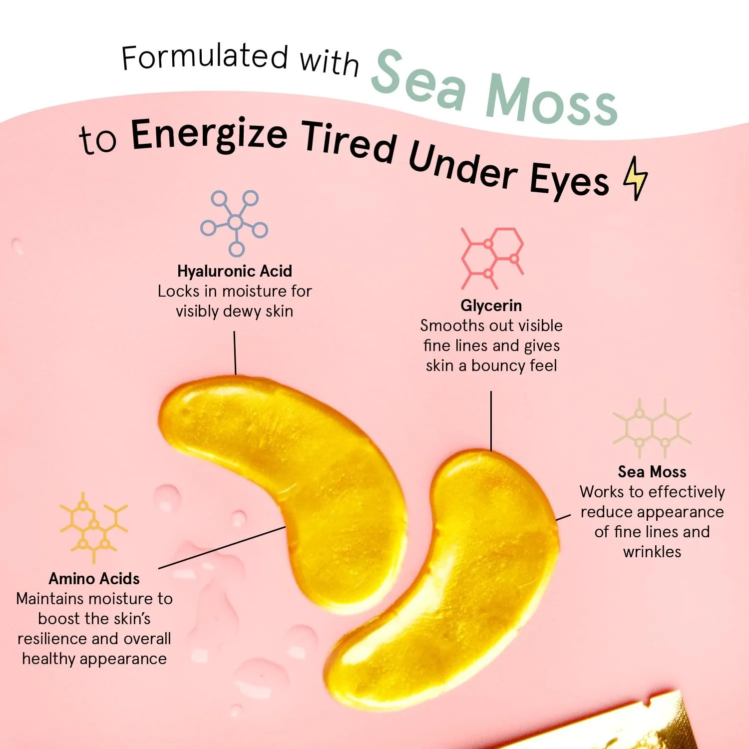 grace & stella Award Winning Under Eye Mask - Travel Essentials - Anniversary Gifts for Women - Gel Eye Patches for Dark Circles, Puffy Eyes, Wrinkles, Undereye Bags - Vegan Self Care (48 Pairs, Gold)