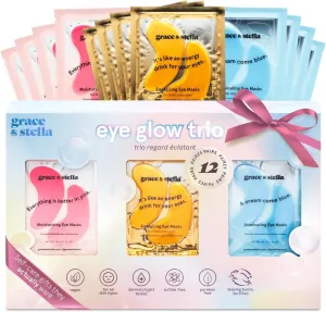 grace & stella Under Eye Patches - Mothers Day Gifts for Mom, Birthday Gifts for Women (12 pairs) Gift for Her - Vegan Eye Masks for Puffy Eyes & Dark Circles - Anniversary, Bachelorette Party Favors