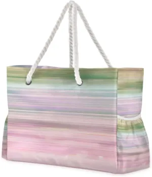 Gradual Change Sandproof packable beach bag with zipper everyday tote bags for women for Pool Gym Grocery Travel