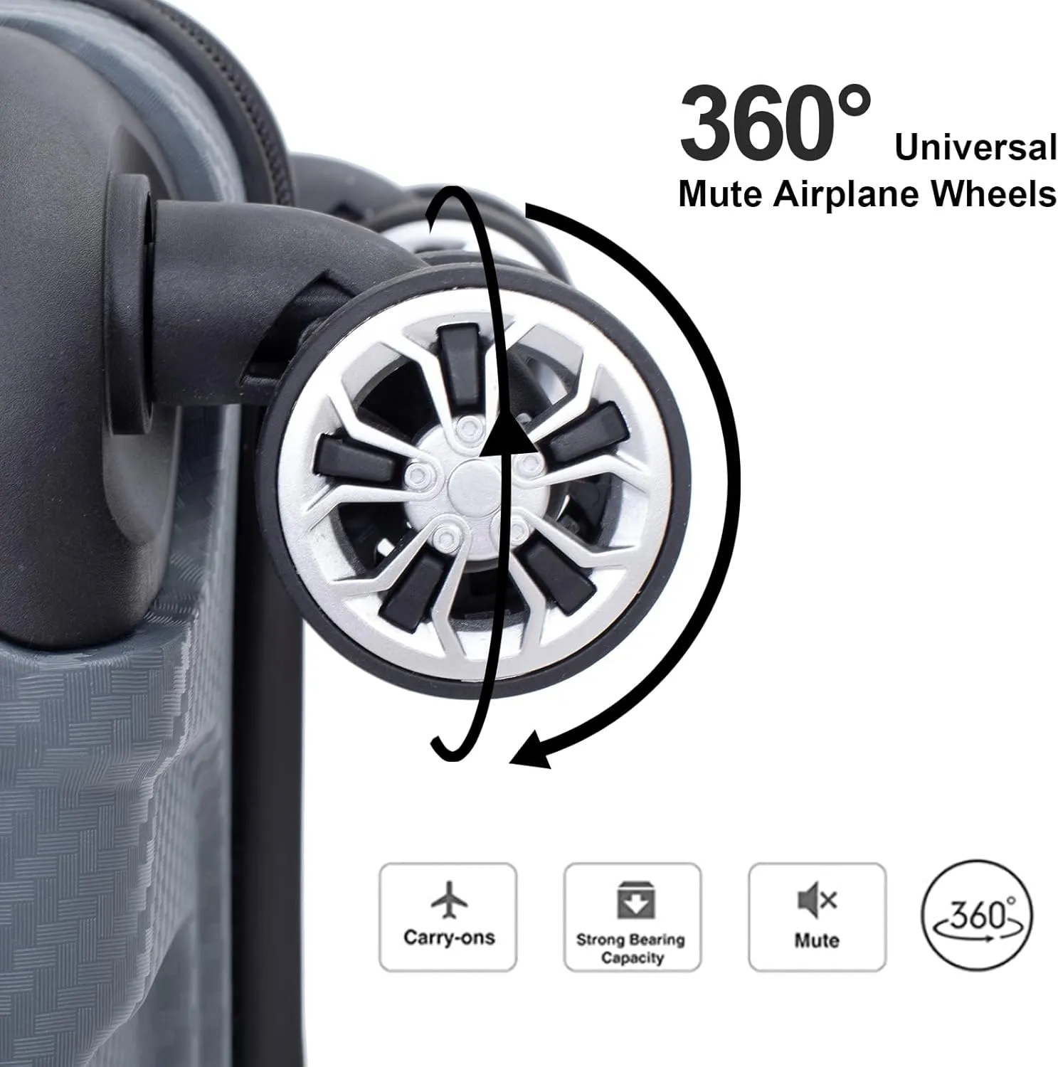 Gray-21 3-Piece Hardshell Luggage Set, Lightweight Suitcase Set with Spinner Wheels, TSA Lock, Checked and Carry-on Luggage (20/24/28 inch)