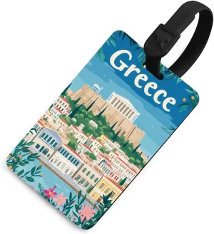 Greek Greece Picture Funny Luggage Tag Name ID Identify Suitcase Tags for Travel Bag Baggage Easy Identification