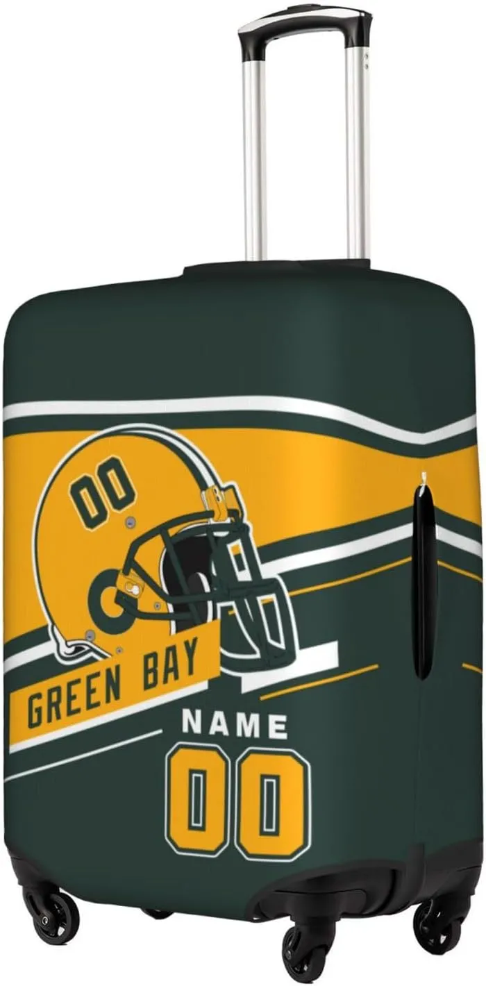 Green Bay Black Suitcase Cover – Elastic Luggage Protector, Scratch-Resistant Travel Case Cover – Ideal Gift For Both Men And Women Fans