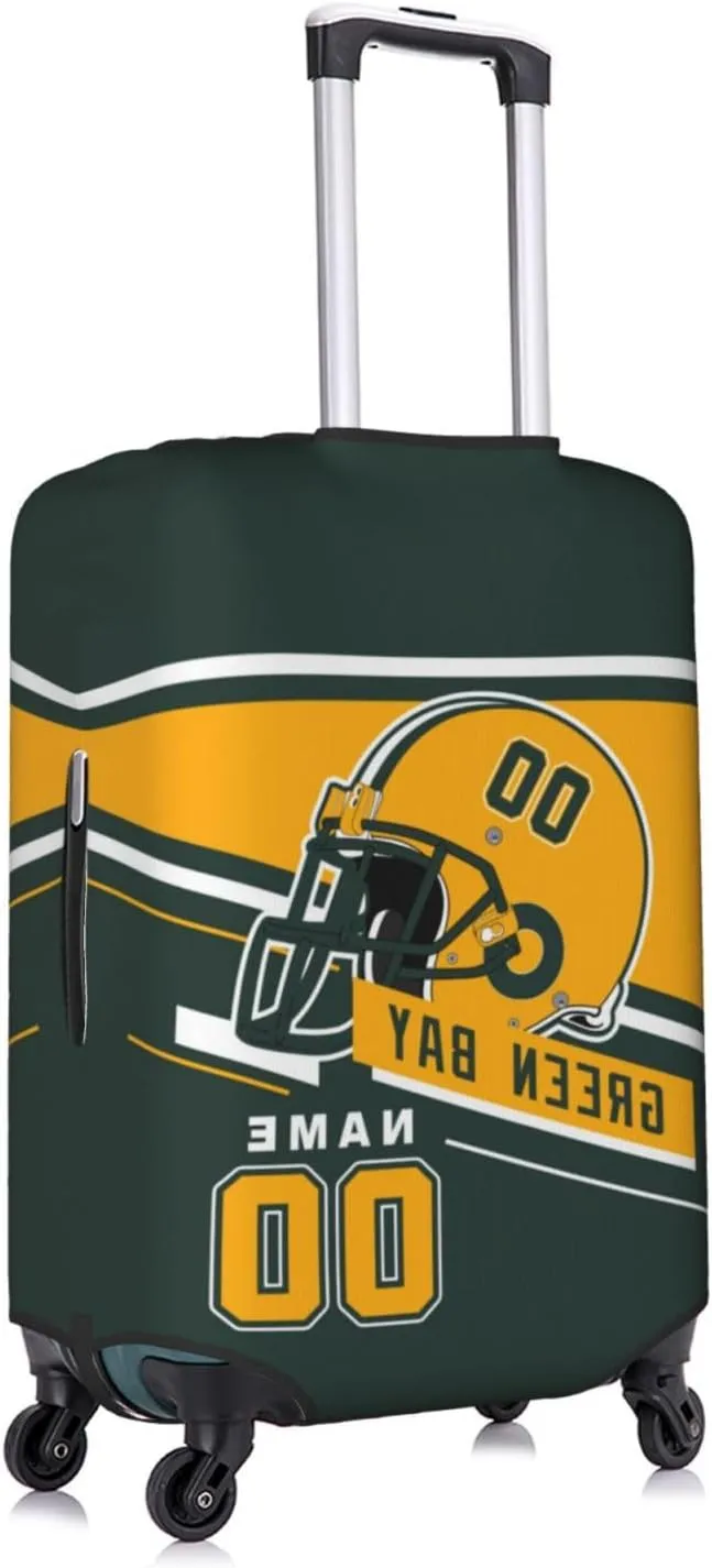 Green Bay Black Suitcase Cover – Elastic Luggage Protector, Scratch-Resistant Travel Case Cover – Ideal Gift For Both Men And Women Fans