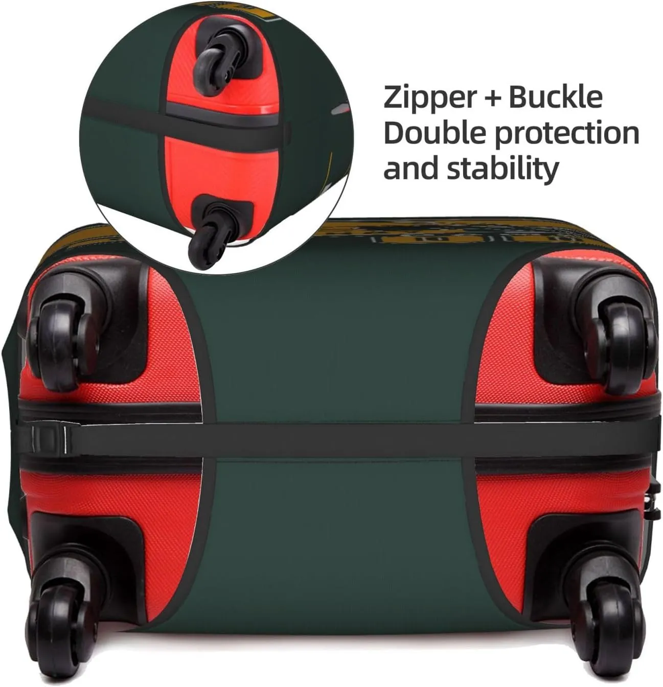 Green Bay Black Suitcase Cover – Elastic Luggage Protector, Scratch-Resistant Travel Case Cover – Ideal Gift For Both Men And Women Fans