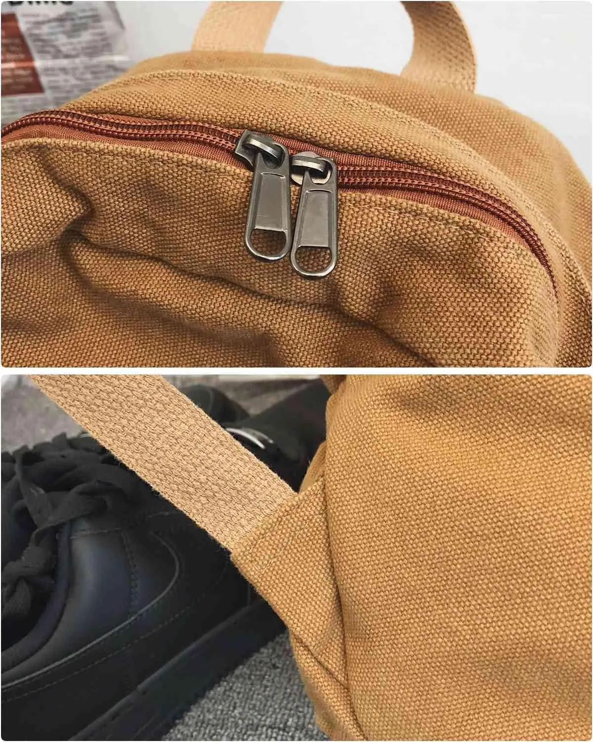 Green Canvas Backpack for Women Retro Aesthetic Rucksack Basic Backpack for High School/College Students Travel Laptop Bag