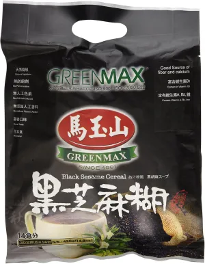 Greenmax (Mayushan) Black Sesame Cereal -Instant , 127 Kcal Per Serving - 2x14.7oz. Bags