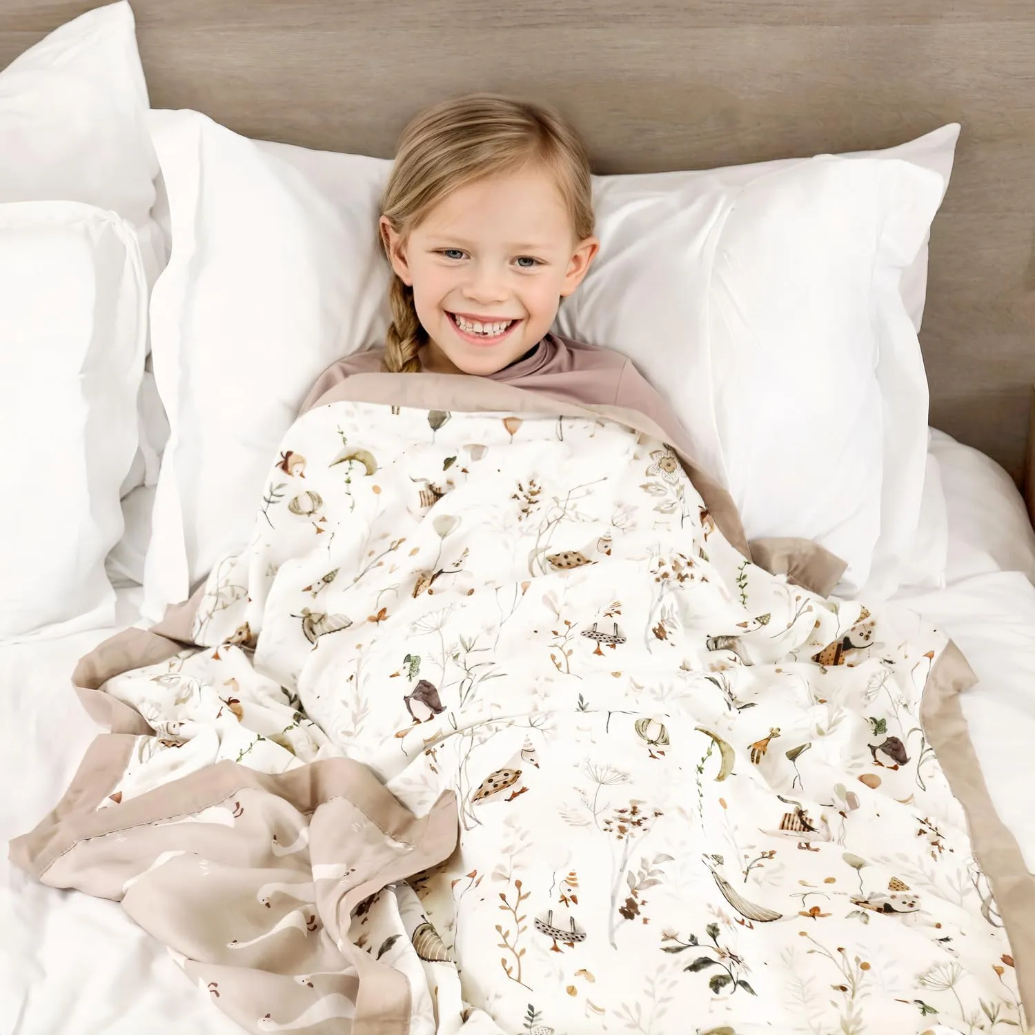 GRSSDER Muslin Cotton Quilt Blanket - Silky Soft and Breathable Baby Blanket Quilt, Oversized Muslin Blankets for Newborns, Toddlers & Kids, 6 Layers Reversible Design for All Seasons, 47" x 47"