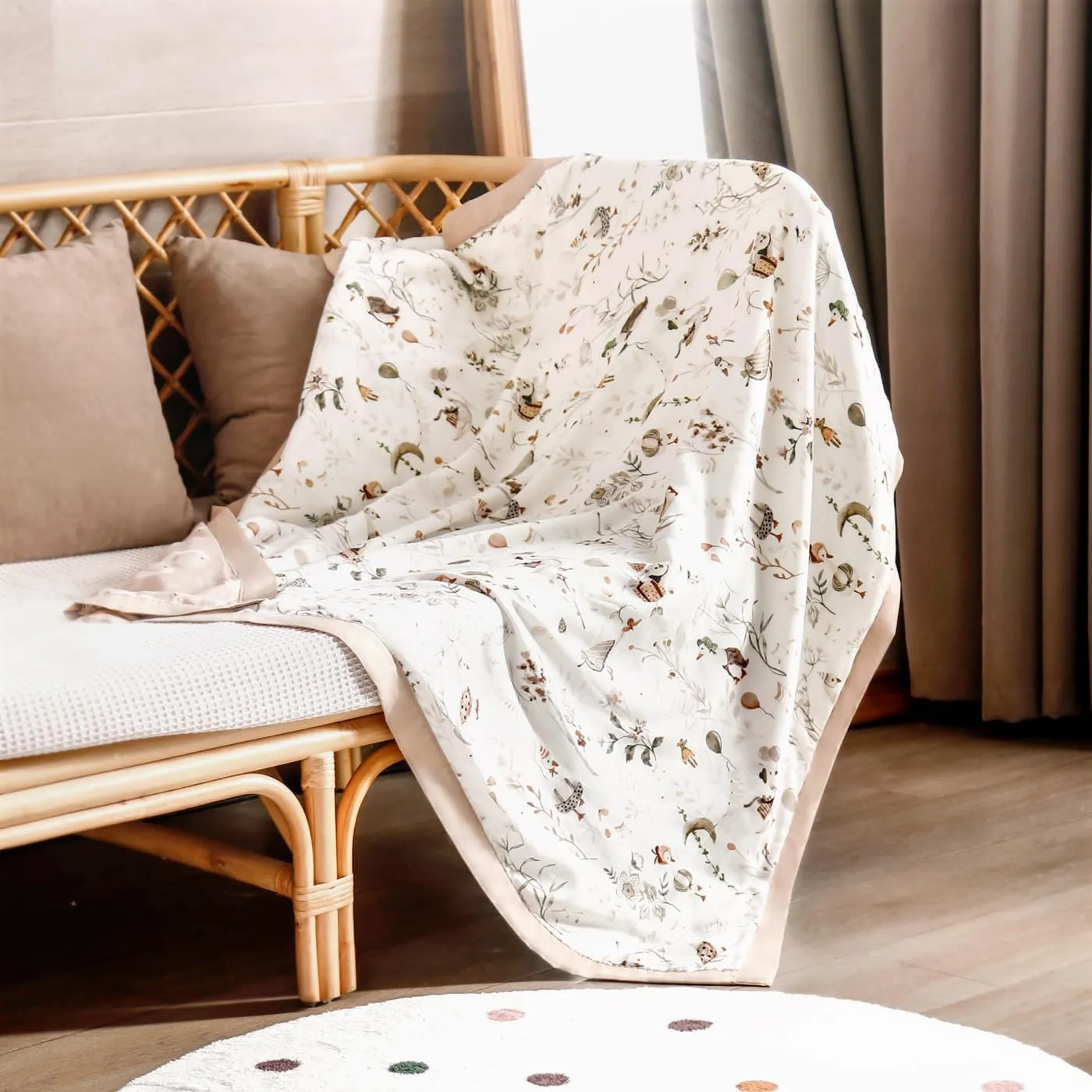 GRSSDER Muslin Cotton Quilt Blanket - Silky Soft and Breathable Baby Blanket Quilt, Oversized Muslin Blankets for Newborns, Toddlers & Kids, 6 Layers Reversible Design for All Seasons, 47" x 47"