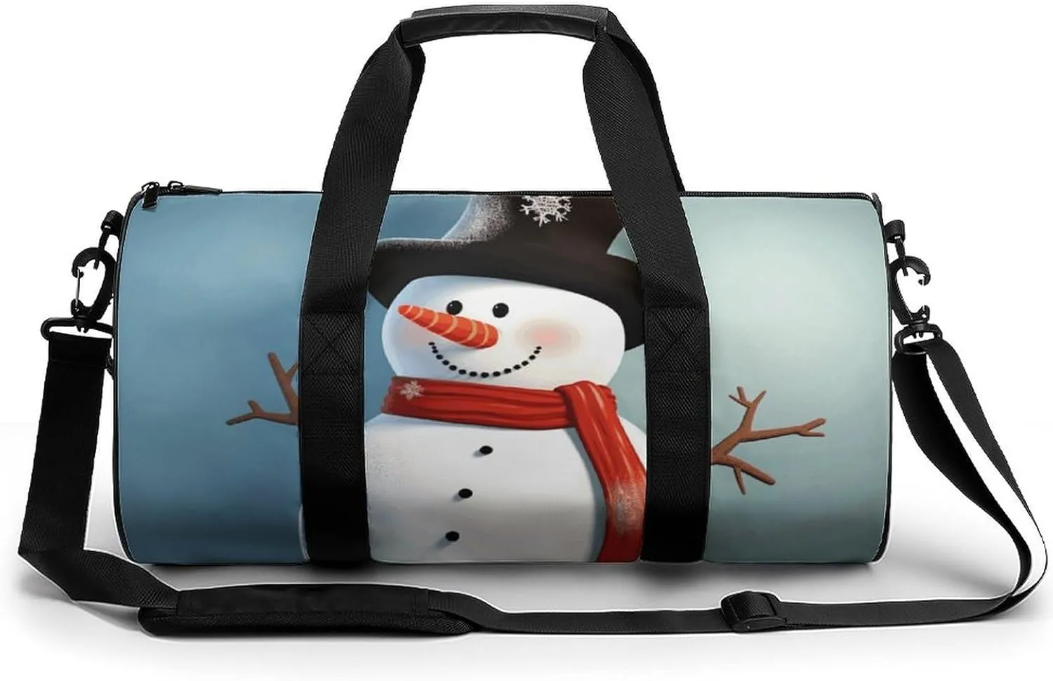 Gym Bag for Men Women Cute Snowman Duffel Bag Overnight Bag with Compartment Gym Sackpac