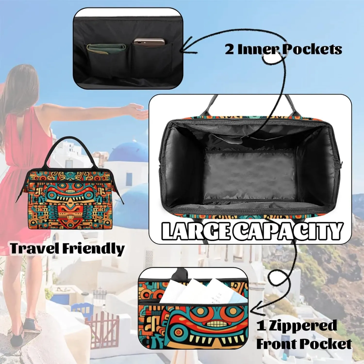 Gym Bag for Women Men, Travel Sports Duffel Bag with Trolley Sleeve Overnight Bag Carry On Tote Bag for Travel Gym Sport