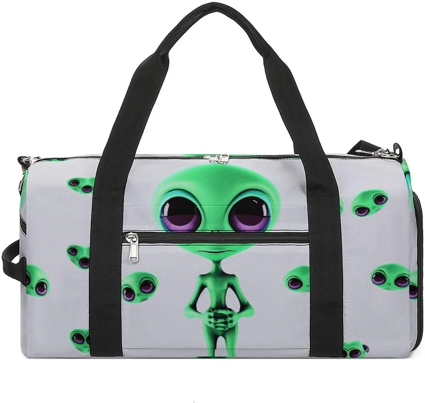 Gym Bag Green Alien Gym Bag for Women Men Backpack Gym Bag with Shoe Compartment Reusable Gym Bag Mini Gym Bag