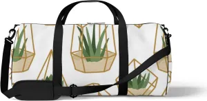 Gym Bag Sports Travel Bag Cacti Plants Grren Gold Grass Weekender Bags with 2 Side Pocket Lightweight Waterproof Polyester Tote Bag for Swimming Yoga Women Men 9x17.6inch