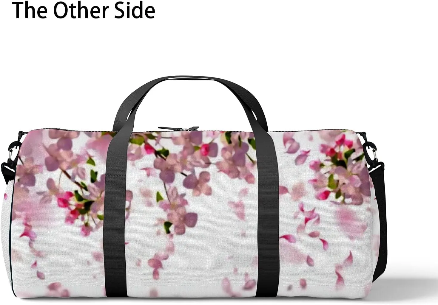 Gym Bag Sports Travel Bag Falling Flower Pink Weekender Bags with 2 Side Pocket Lightweight Waterproof Polyester Tote Bag for Swimming Yoga Women Men 9x17.6inch