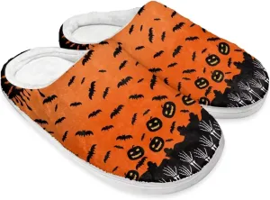 Halloween Christmas Designs Cotton Slippers for Women and Men Soft Warm Non-Slip House Slippers Travel Slippers
