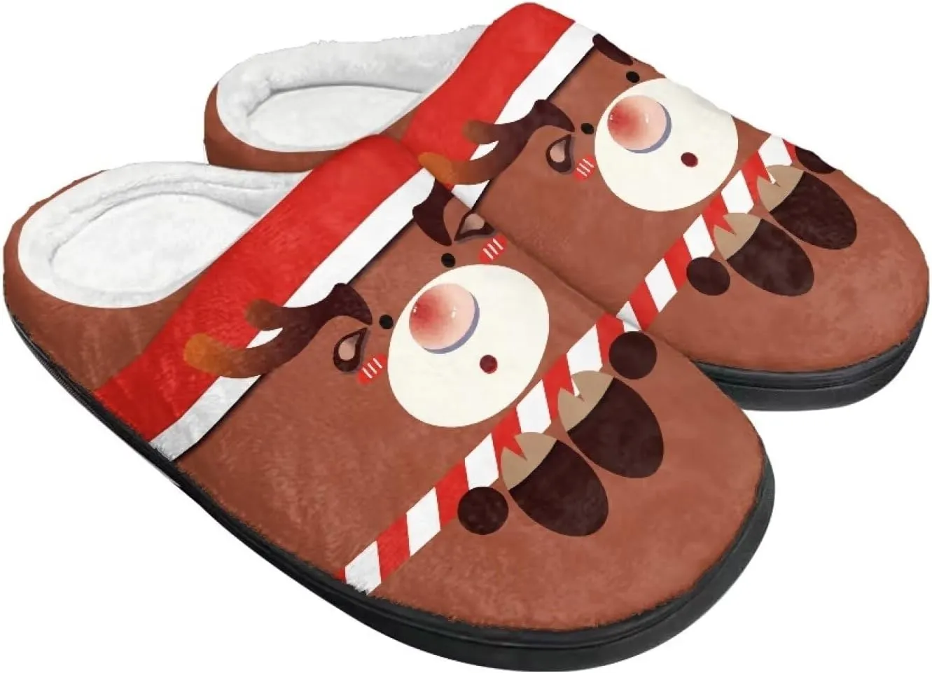 Halloween Christmas Designs Cotton Slippers for Women and Men Soft Warm Non-Slip House Slippers Travel Slippers