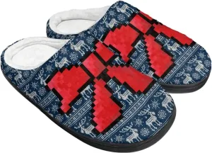 Halloween Christmas Designs Cotton Slippers for Women and Men Soft Warm Non-Slip House Slippers Travel Slippers