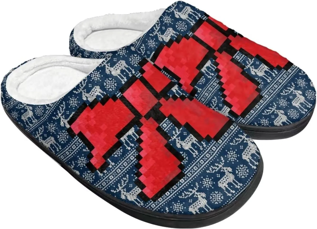 Halloween Christmas Designs Cotton Slippers for Women and Men Soft Warm Non-Slip House Slippers Travel Slippers