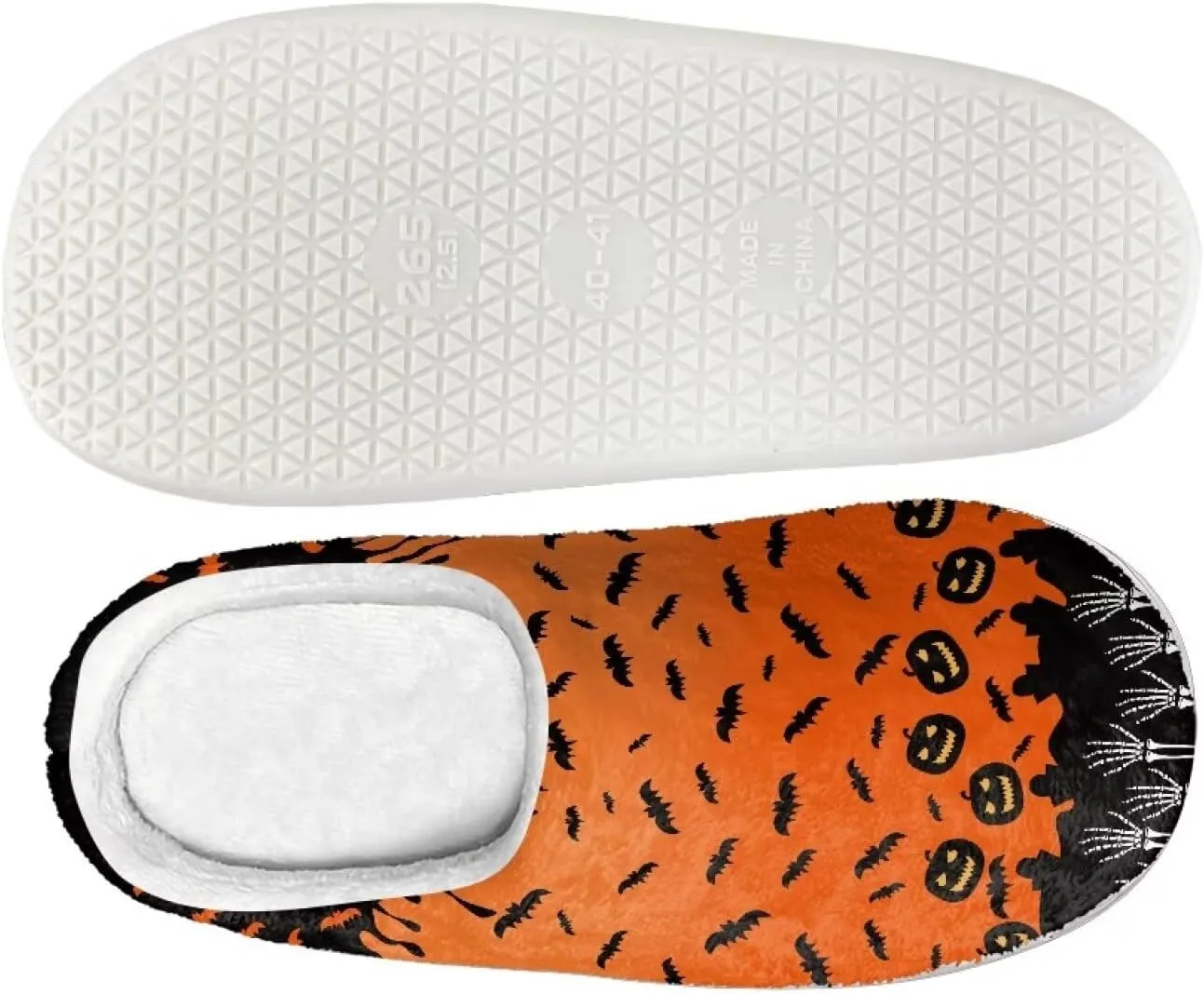 Halloween Christmas Designs Cotton Slippers for Women and Men Soft Warm Non-Slip House Slippers Travel Slippers