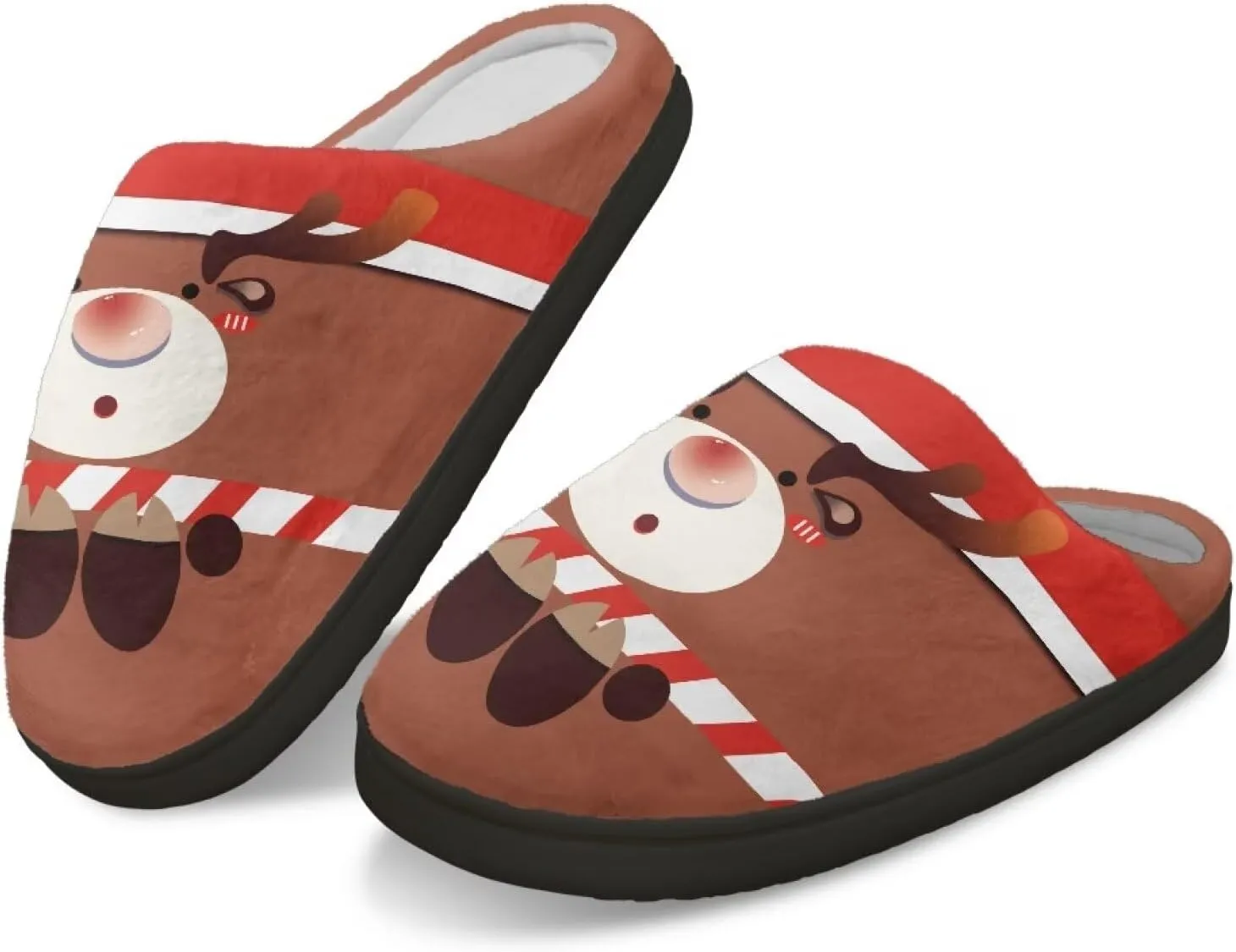 Halloween Christmas Designs Cotton Slippers for Women and Men Soft Warm Non-Slip House Slippers Travel Slippers