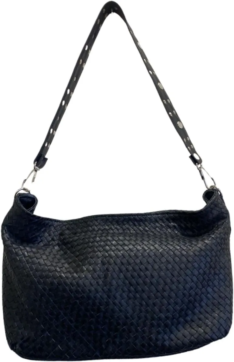 Hand-Woven Leather Bread Tote – Women's Shoulder Bag, Boho Style Purse, Vintage Handmade Crossbody, Casual Everyday Fashion Satchel