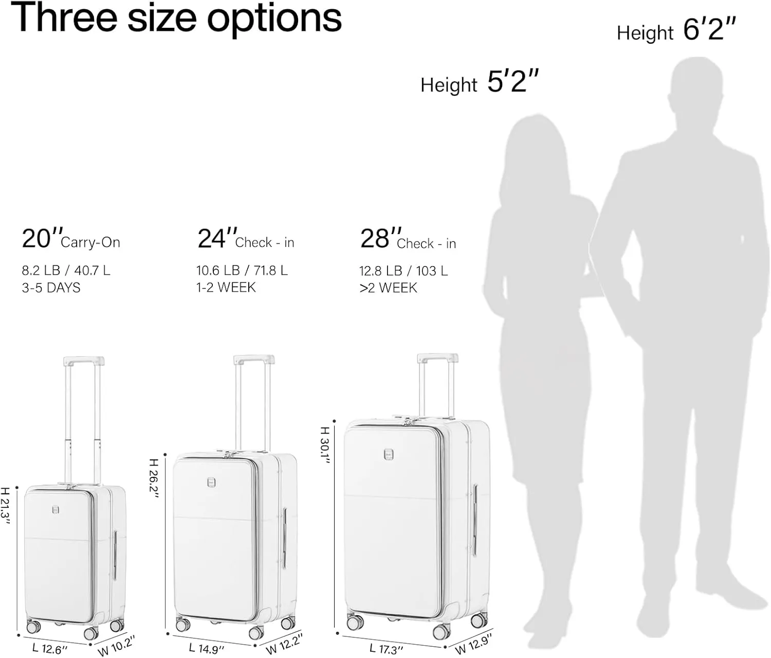 Hanke 24 Inch Checked Luggage,Top Opening Hard Shell Suitcases with Wheels,Hard Case Travel Luggage with Lock and Cup Holder,Gray