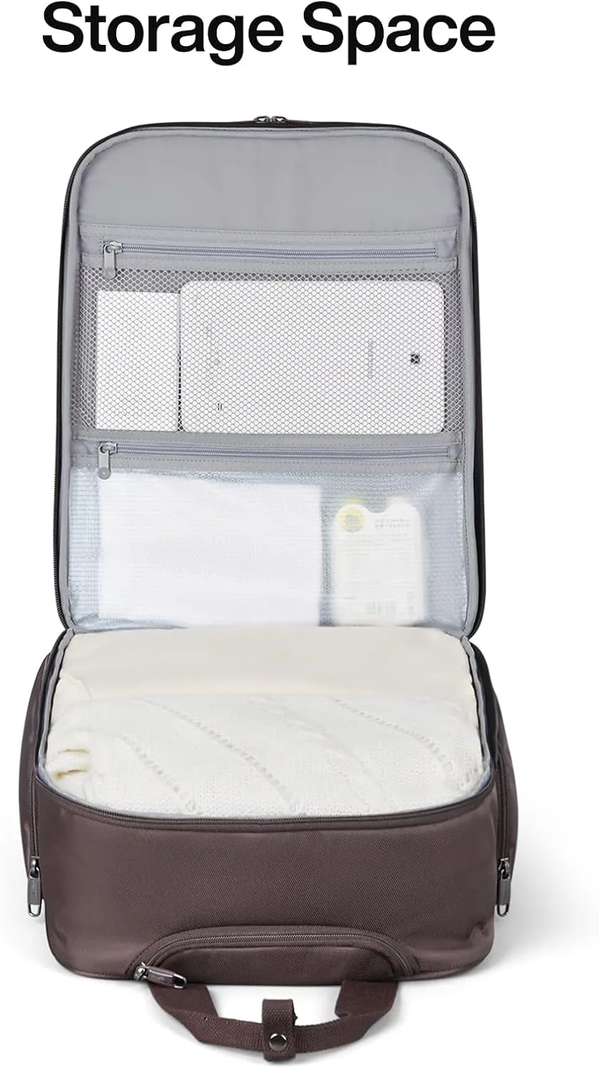 Hanke Softside Underseat Carry On Luggage with Wheels,Travel Luggage Rolling Bag Small Suitcase，Coffee, Underseater 16-Inch