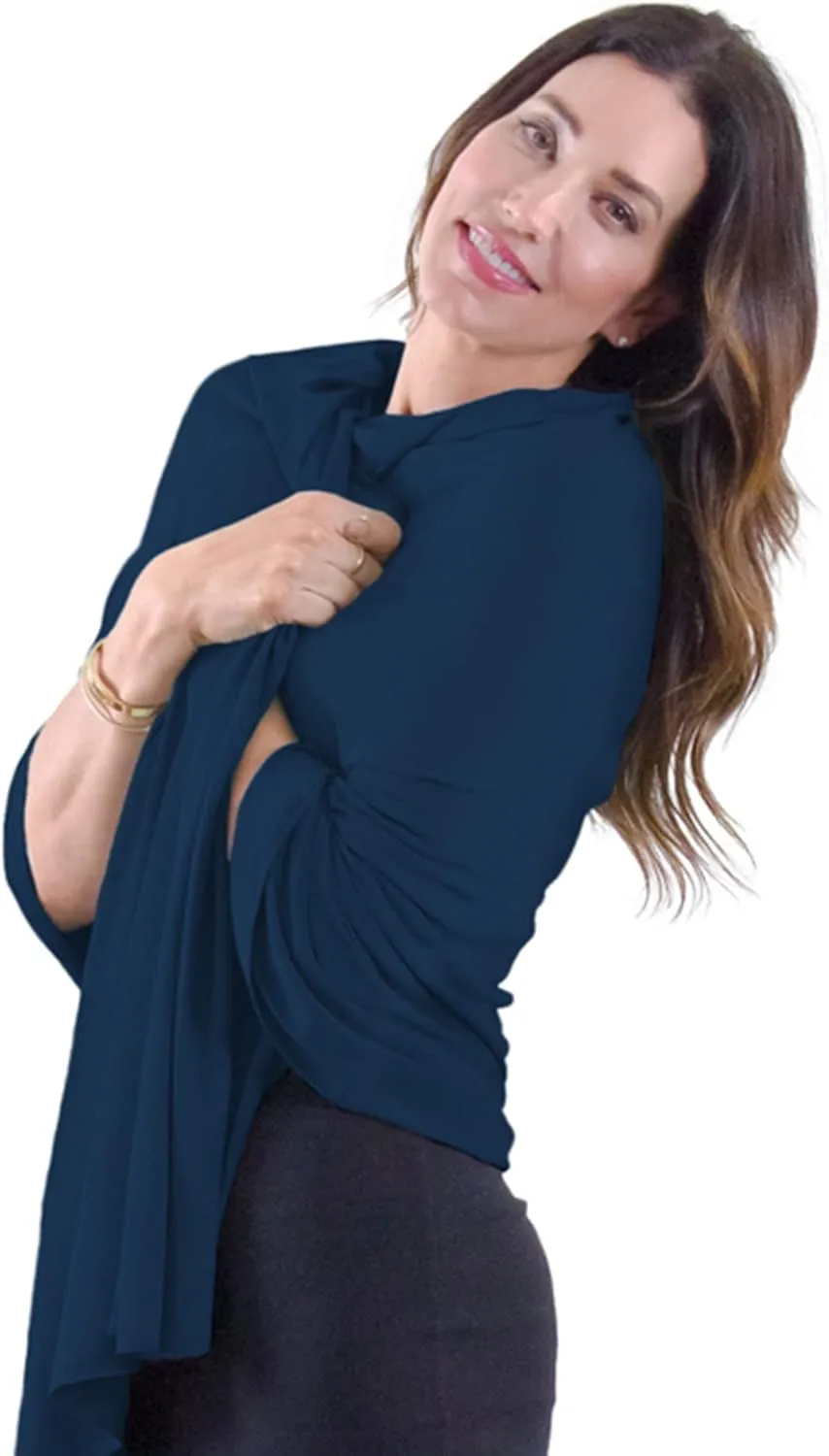 Happyluxe Travel Shawl Wraps for Women - Eco-Cashmere Wrap 68x35in. Scarf, Airplane Blanket. Made In USA