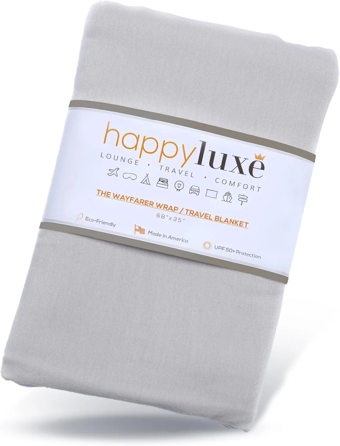 Happyluxe Travel Shawl Wraps for Women - Eco-Cashmere Wrap 68x35in. Scarf, Airplane Blanket. Made In USA
