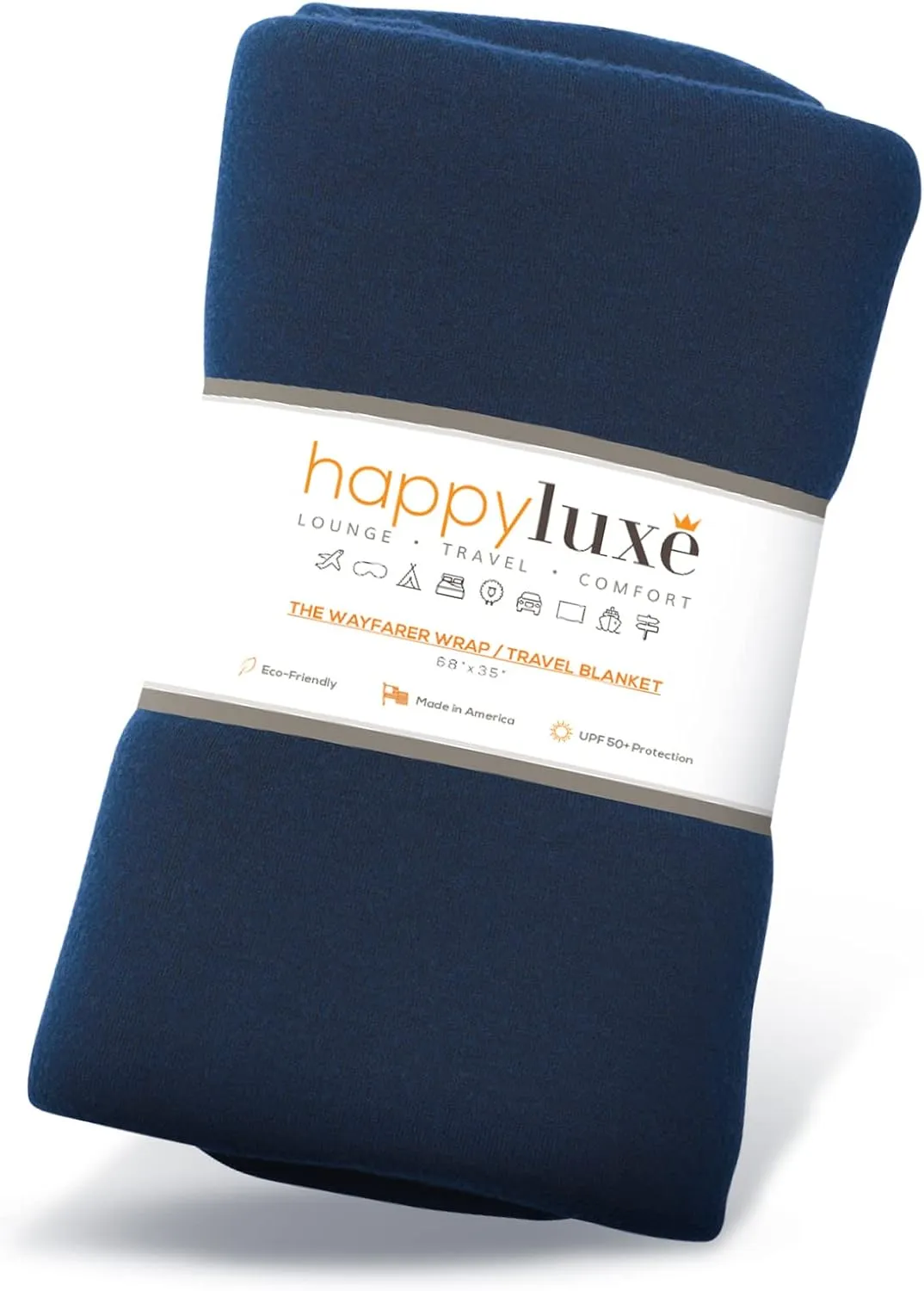 Happyluxe Travel Shawl Wraps for Women - Eco-Cashmere Wrap 68x35in. Scarf, Airplane Blanket. Made In USA
