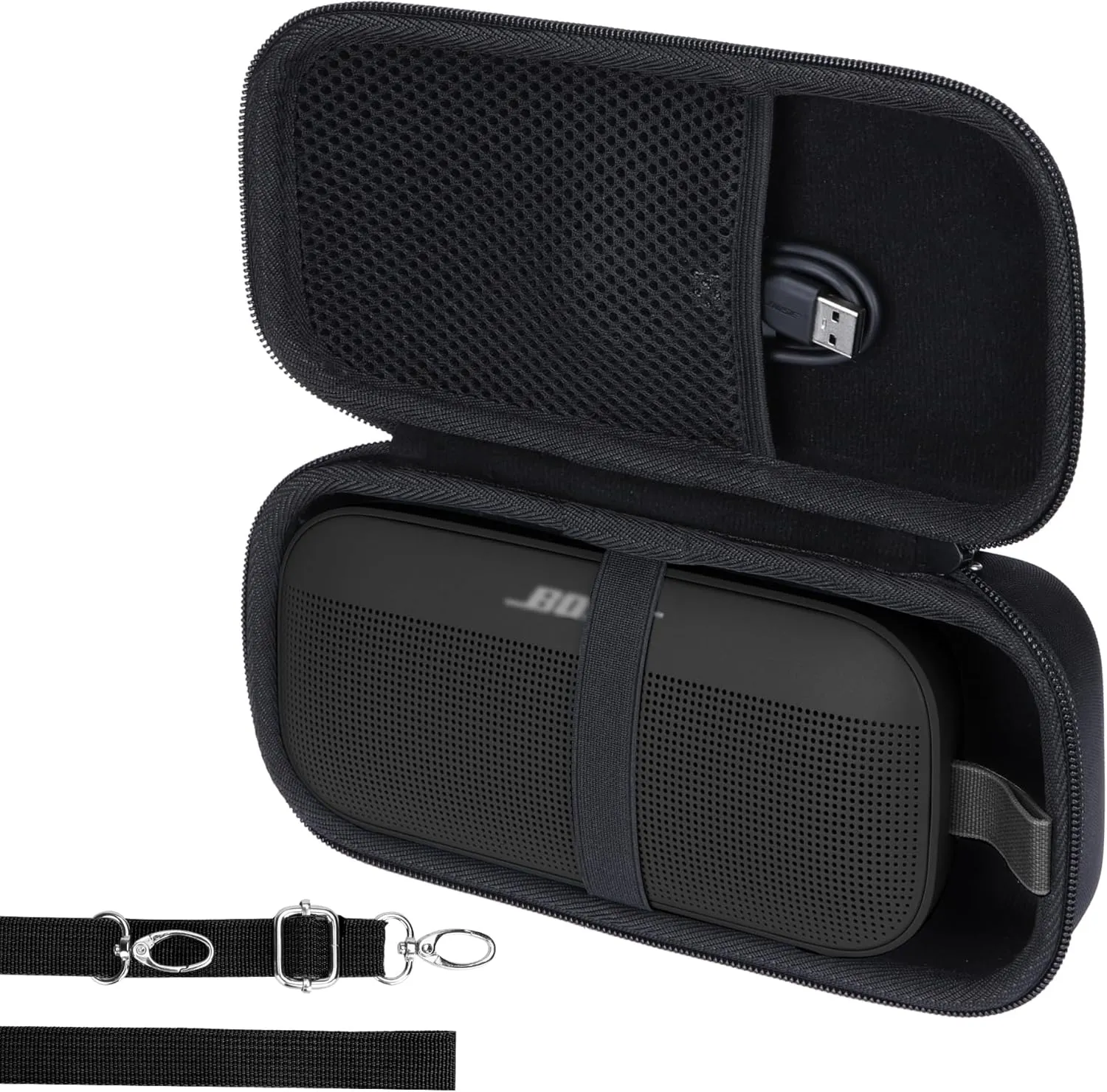 Hard Case Compatible with Bose SoundLink Flex 2nd Gen/Bose SoundLink Flex Portable Speaker, Black Case