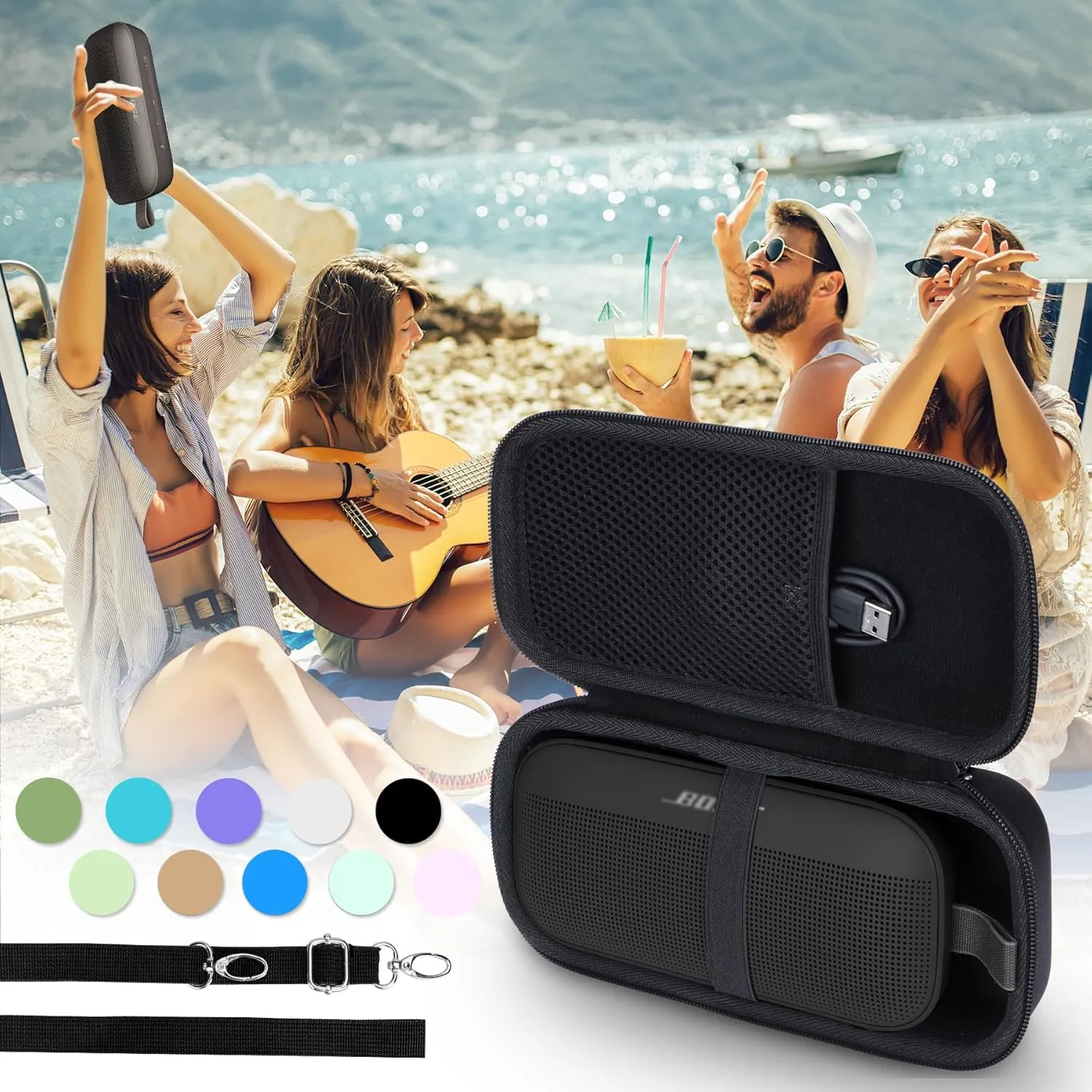Hard Case Compatible with Bose SoundLink Flex 2nd Gen/Bose SoundLink Flex Portable Speaker, Black Case