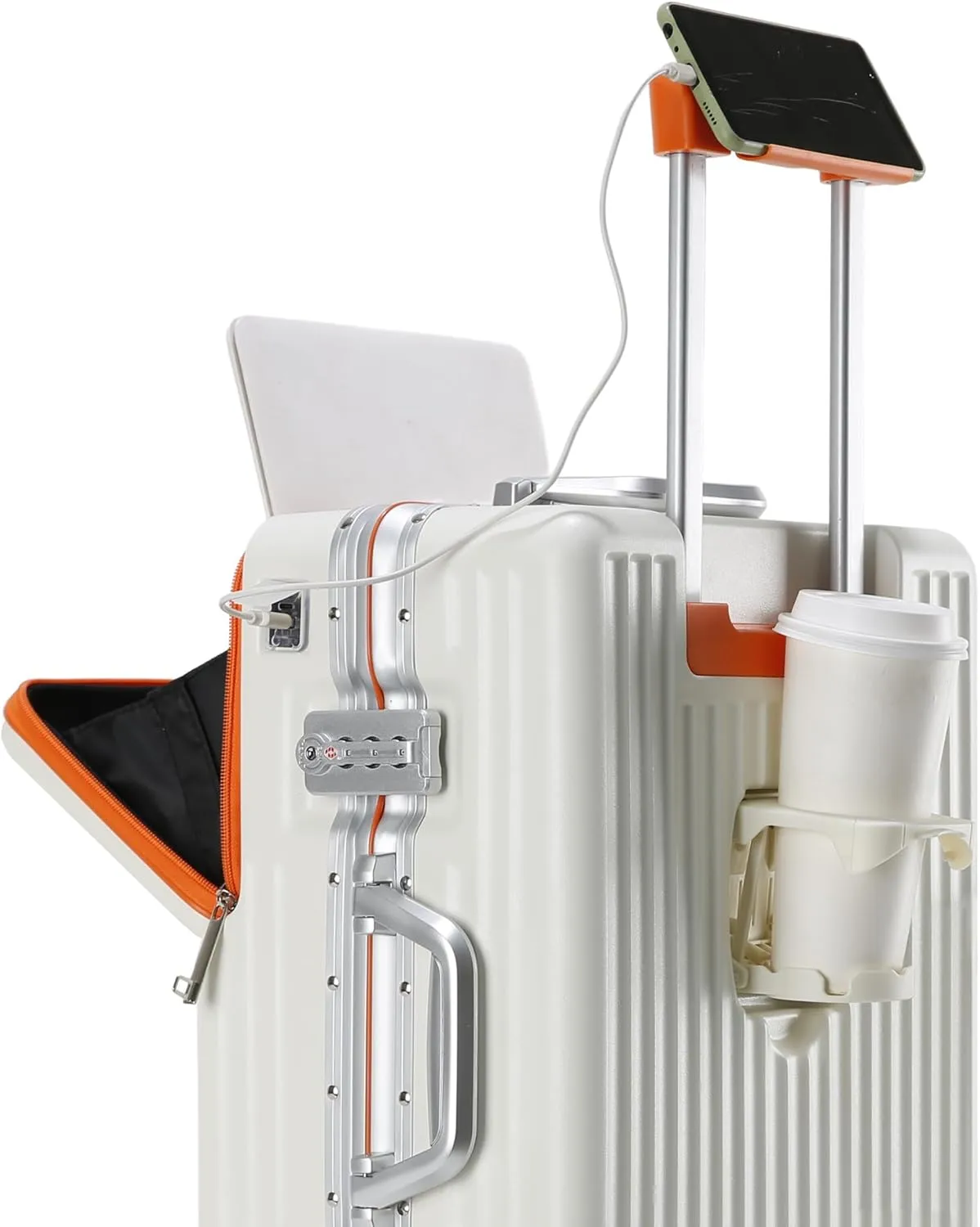 Hard Shell Luggage 20 Inch Travel Luggage, Carry-On Luggage Spinner TSA with Lid, PC ABS Aluminum Frame，Lightweight Travel Luggage 20'' 24'' 26'' Carry-On (orange, 20 inch)