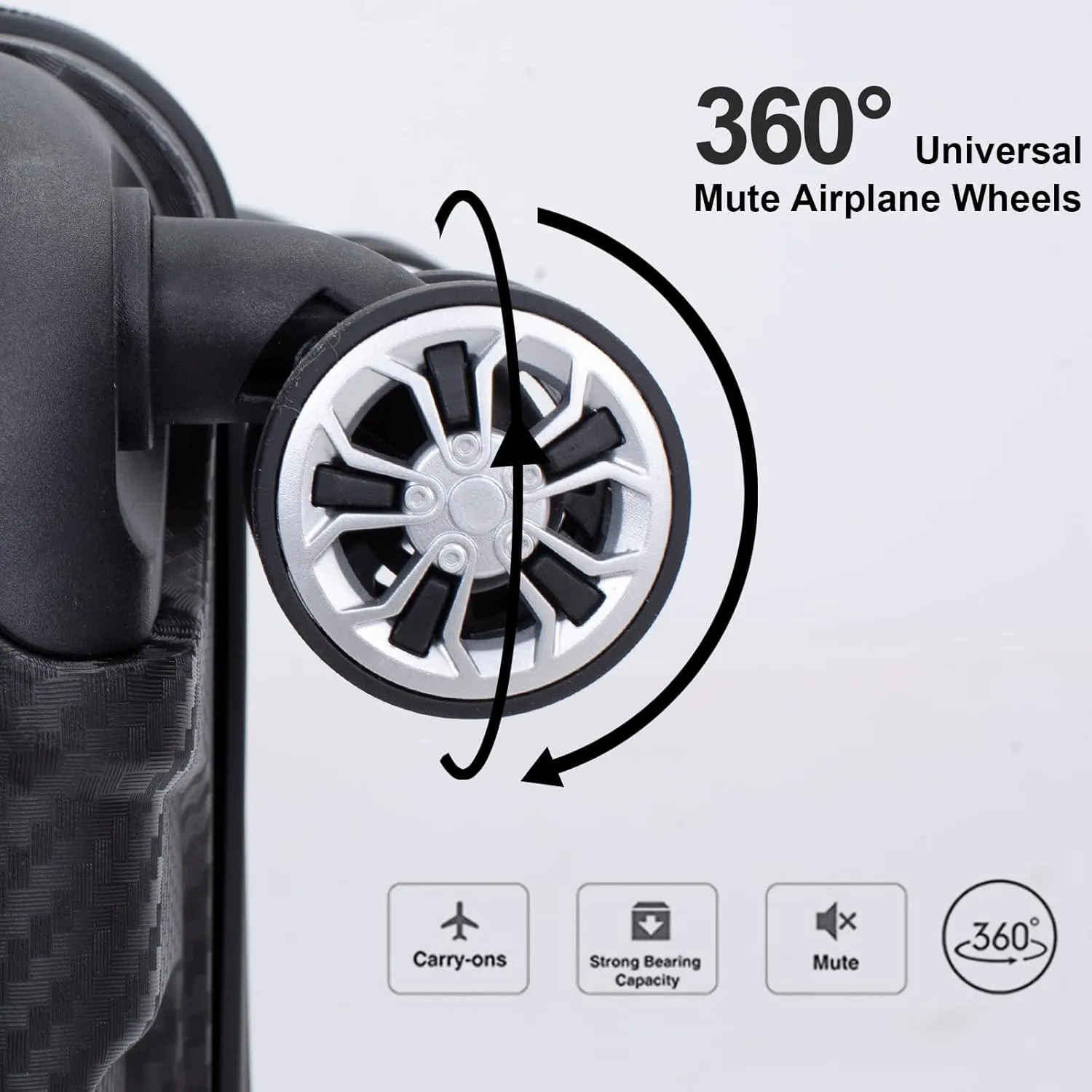 Hardshell Luggage Sets 3 Piece, Lightweight Suitcase Set with Spinner Wheels TSA Lock, Travel Carry-on and Checked Luggage, 3-Piece Set(20/24/28), Dark Black