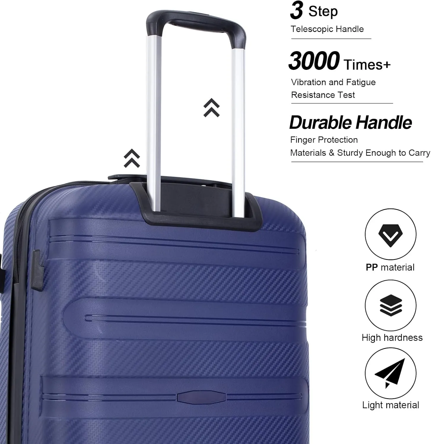 Hardshell Luggage Sets 3 Piece, Lightweight Suitcase Set with Spinner Wheels TSA Lock, Travel Carry-on and Checked Luggage, 3-Piece Set(20/24/28), Dark Bule