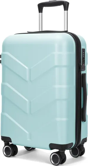 Hardside Carry On Luggage 22x14x9 Airline Approved with Spinner Wheels, 20-inch Carry-On Suitcase for Men & Women, Green