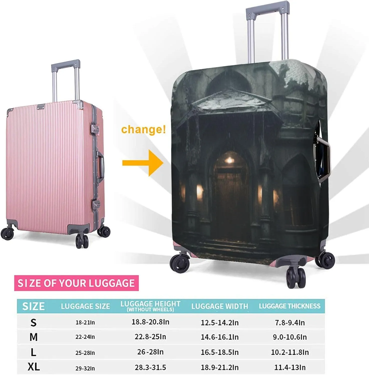 Haunted Mansions Print Suitcase Protector For Travel,Stylish And Protective Bag Covers For Luggage