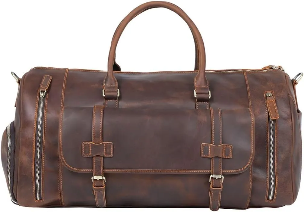 HBJWOV Oversized Capacity Travel Bag Men's Vintage Hand Luggage Bag