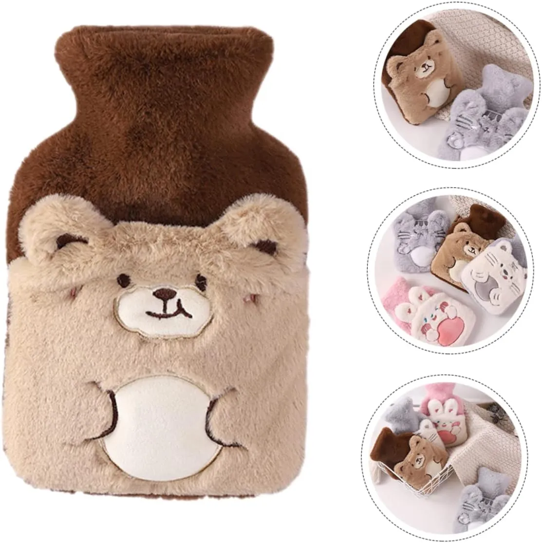 HEALLILY Plush Hot Water Bag Hot Water Bottle Reusable Hot Water Bag Water Heating Pad Menstrual Cramp Heating Pad Plush Animals Refillable Hot Water Bag Warm Hands Rubber Hot Bottle Child
