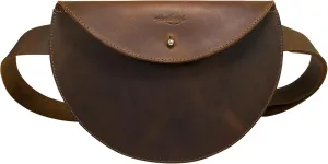 Heather's, Fanny Pack, Waist Bag with Adjustable Strap, Carry On Case, Organize and Store Money, Phone, Travel and Festivals, Full Grain Leather, Handmade, Bourbon Brown