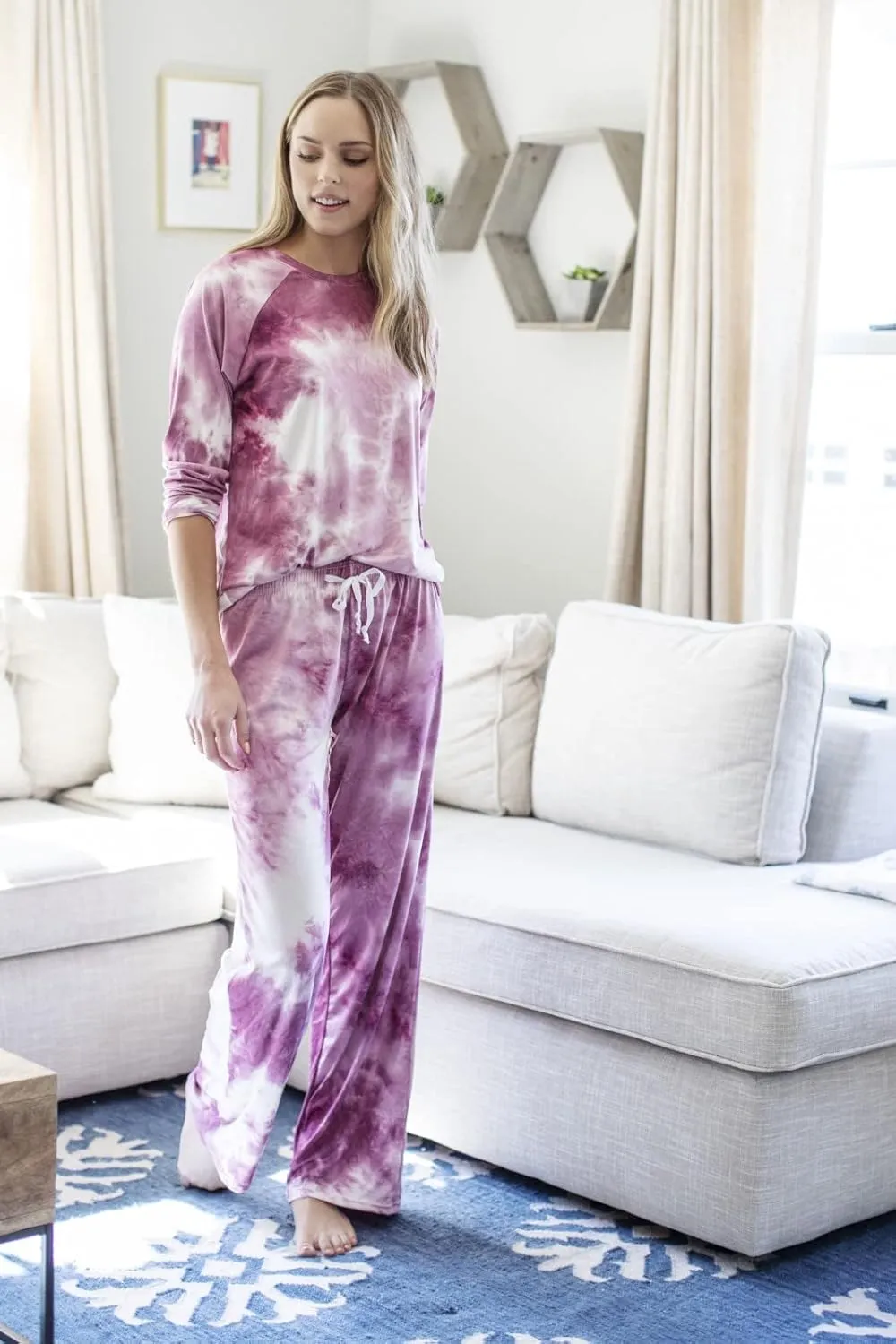 Hello Mello Dyes The Limit Lounge Long Sleeve Pajama Top