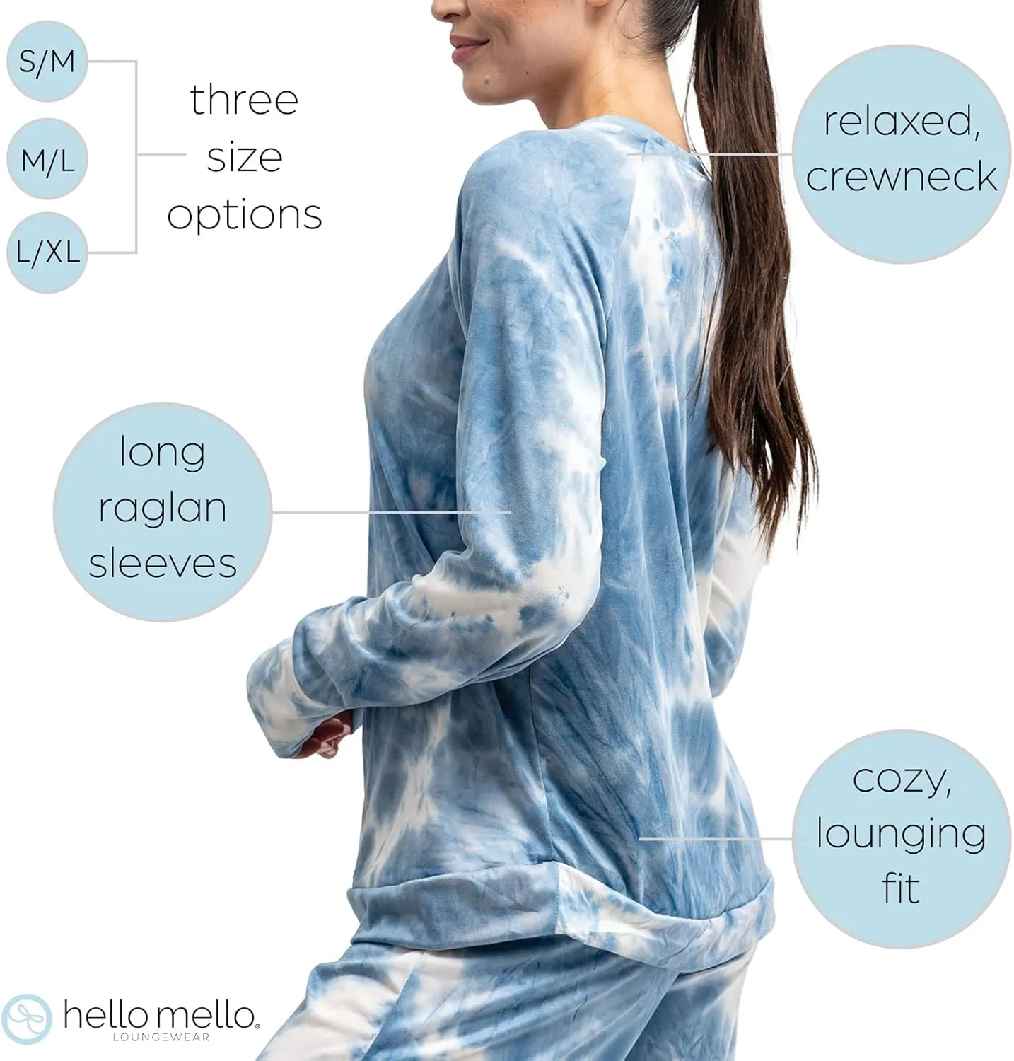 Hello Mello Dyes The Limit Lounge Long Sleeve Pajama Top