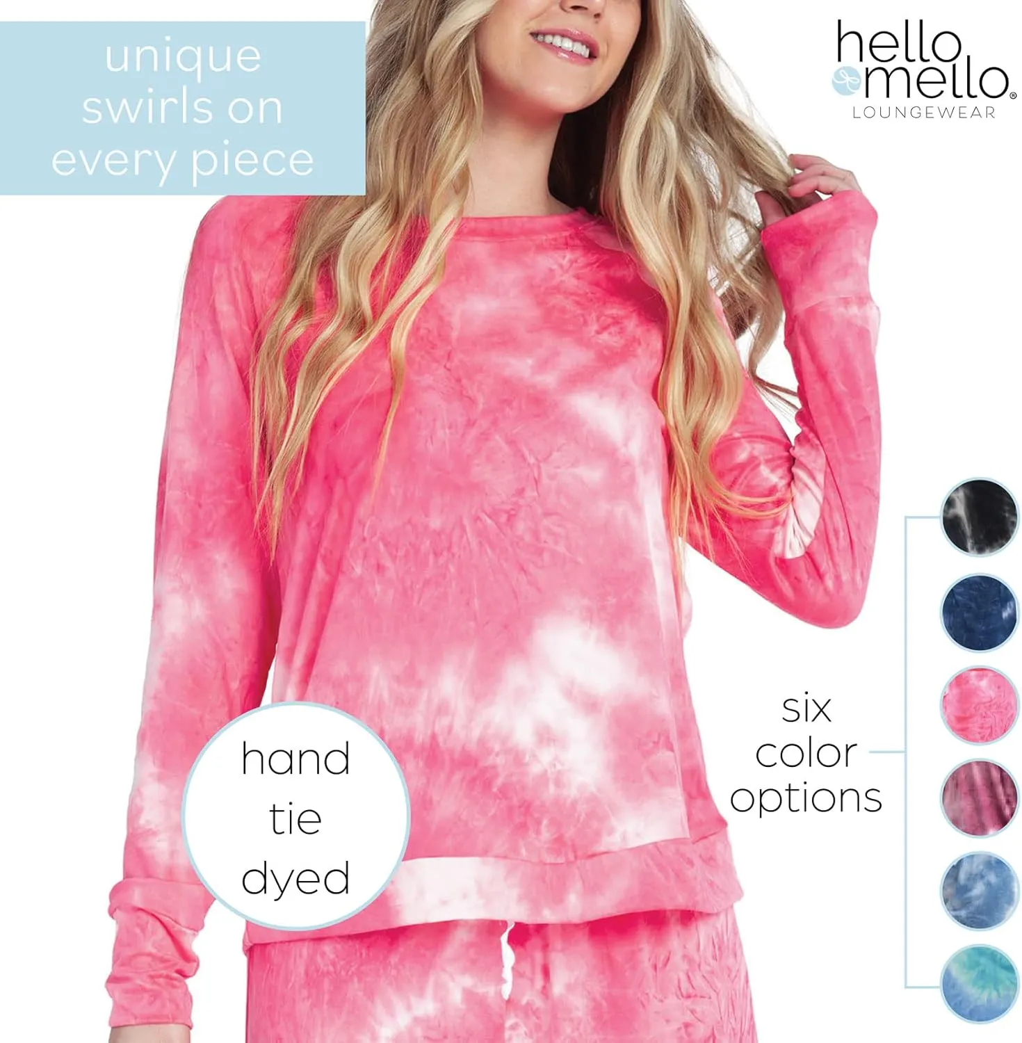 Hello Mello Dyes The Limit Lounge Long Sleeve Pajama Top