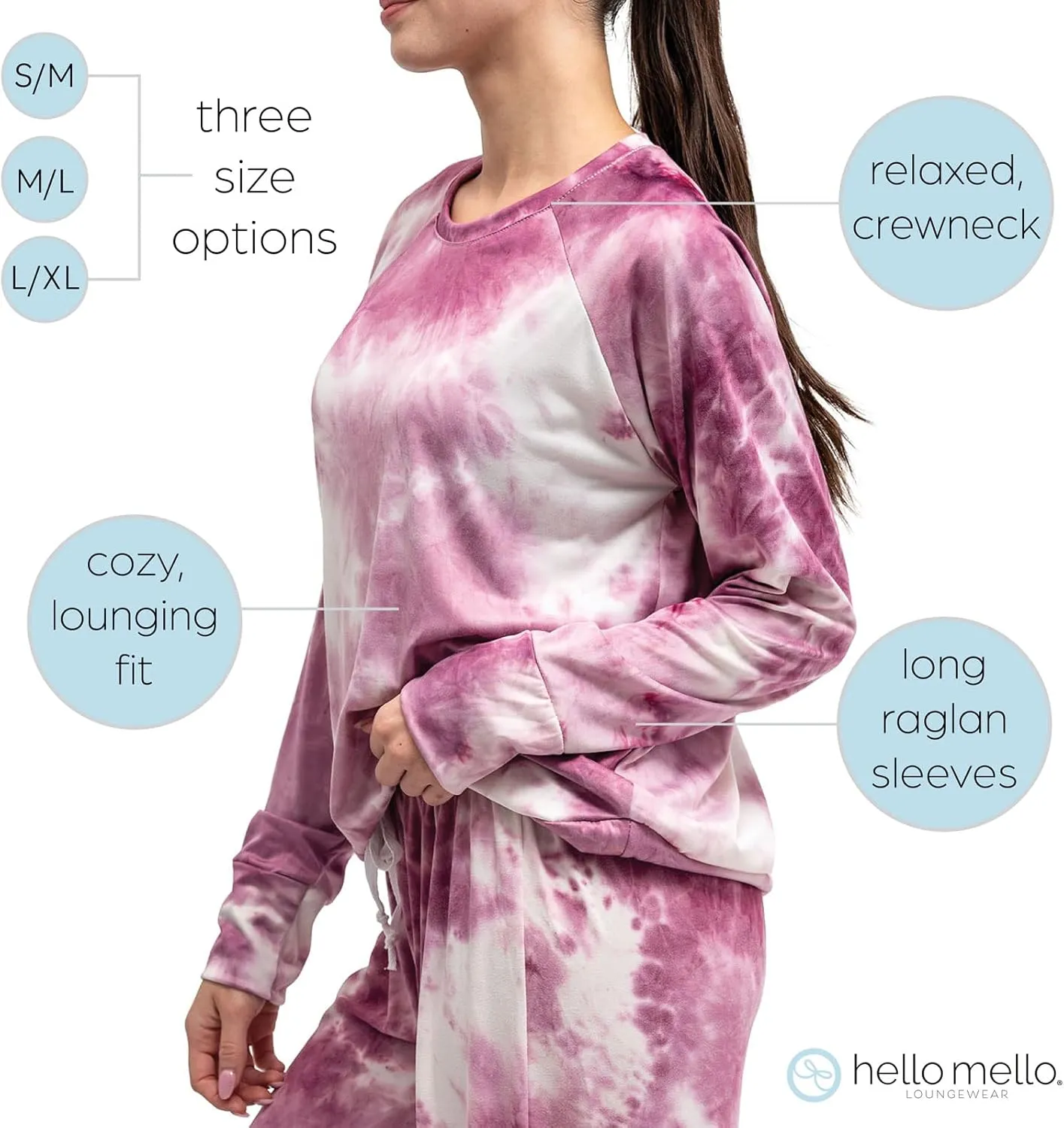 Hello Mello Dyes The Limit Lounge Long Sleeve Pajama Top