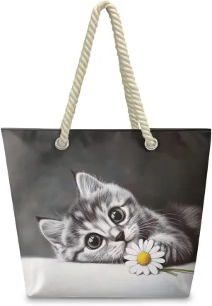Hemp Rope Tote Bag for Women Men Lightweight Reusable Shopping Bags with Portable Handle Beach Travel Work Handbag